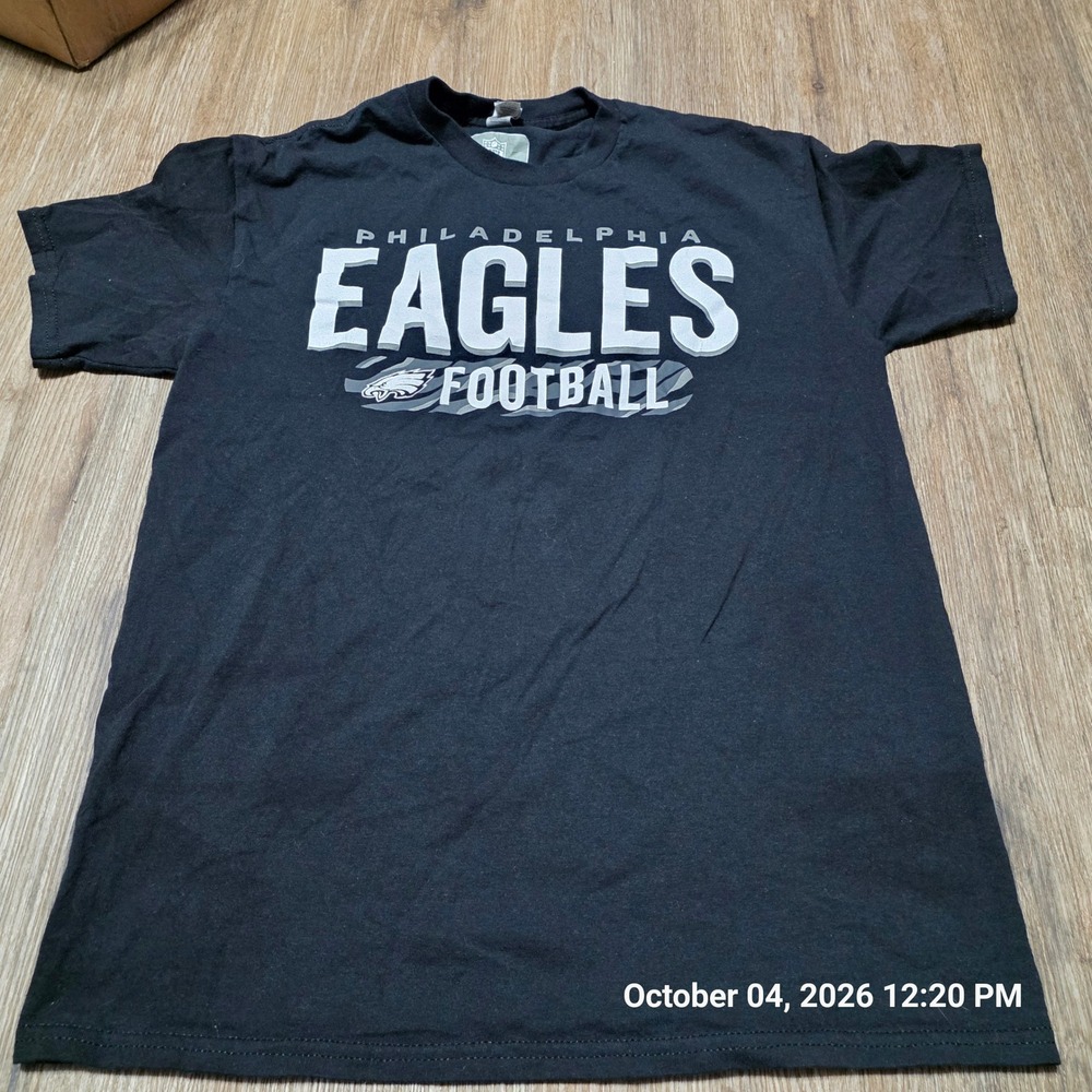 NFL Philadelphia Eagles Football T-Shirt Black Mens Size Medium Short Sleeve Tee